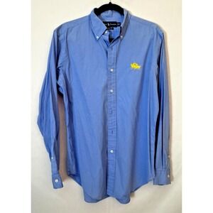 VTG Ralph Lauren Dual Match Pony Shirt Light Blue‎ Long Sleeve Classic Fit M